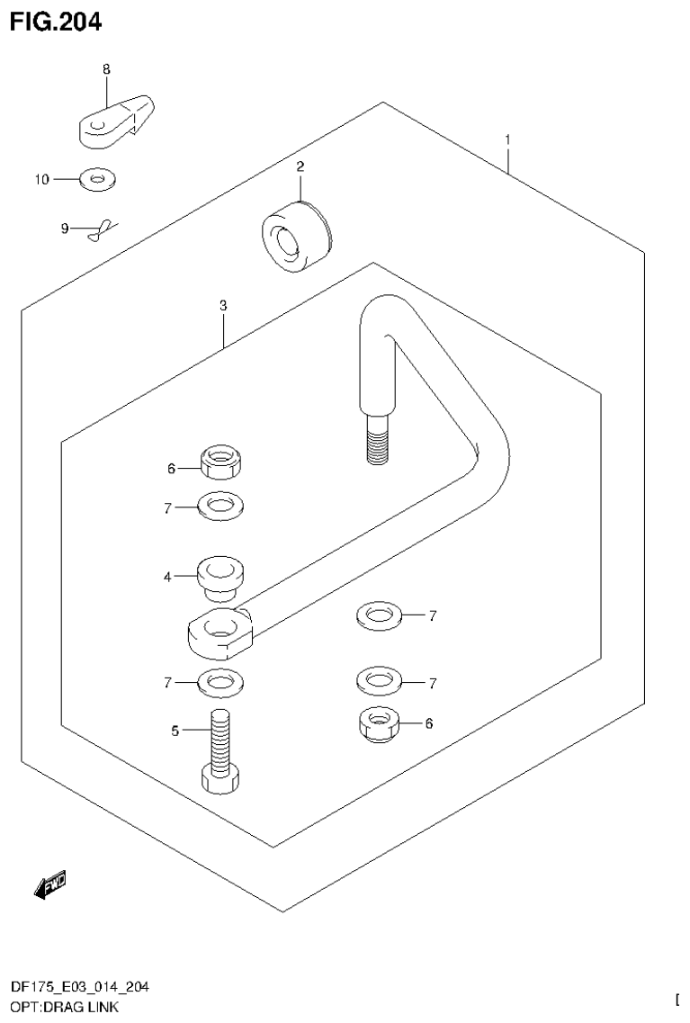 Suzuki DF175ZG OPT:DRAG LINK parts diagram